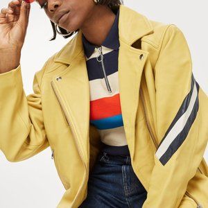 Topshop Strobe Leather Jacket